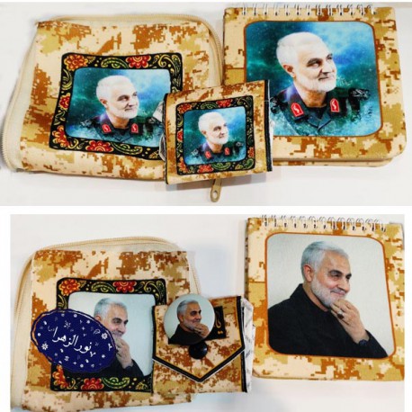 بسته های عمده پک دفترچه و جامهری و پیکسل طرح سردار سلیمانی