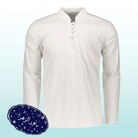 پیراهن چهار گره سفید الیاف طبیعی 20552