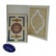 قرآن وزیری جعبه دار سفید 4 قل پلاک طلایی