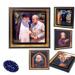 قاب کاشی طرح رهبری و سردار سلیمانی سایز 27*27