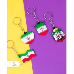 سرکلیدی حلقه دار چوبی طرح پرچم ایران
