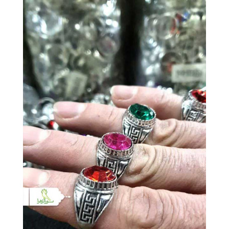 انگشتر پسرانه اعلا نگین رنگی