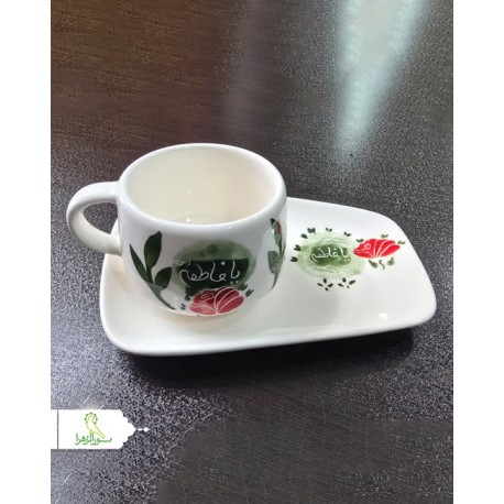 لیوان و پیش دستی سرامیکی