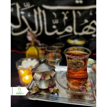 استکان کمر باریک با ذکر السلام علیک یاابالفضل العباس(ع)