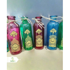 گلدان شیشه استوانه طلاکوب