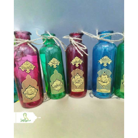 گلدان شیشه استوانه طلاکوب