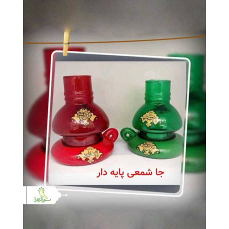 فانوس جاشمعی پایه سفالی با چاپ دو طرفه