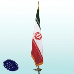 پرچم تشریفات ایران ساتن پایه شیری