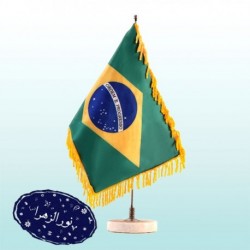 پرچم تشریفات رومیزی برزیل با پایه سنگی
