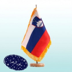 پرچم تشریفات رومیزی اسلوونی با پایه سنگی